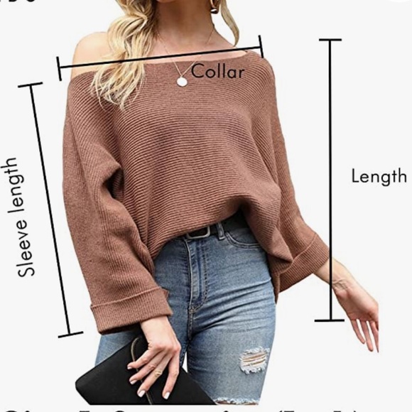 Off shoulder bat wing sleeve knot sweater - Picture 4 of 4